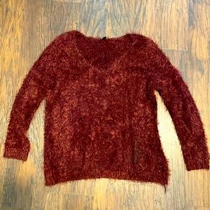 Fuzzy Burgundy Sweater from Windsor
